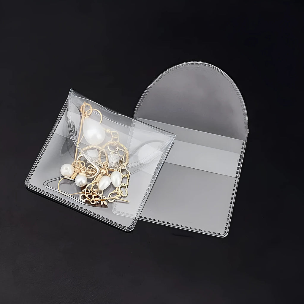 Transparent PVC soft coin pouch 5.2x5.5+3.8cm on white background
