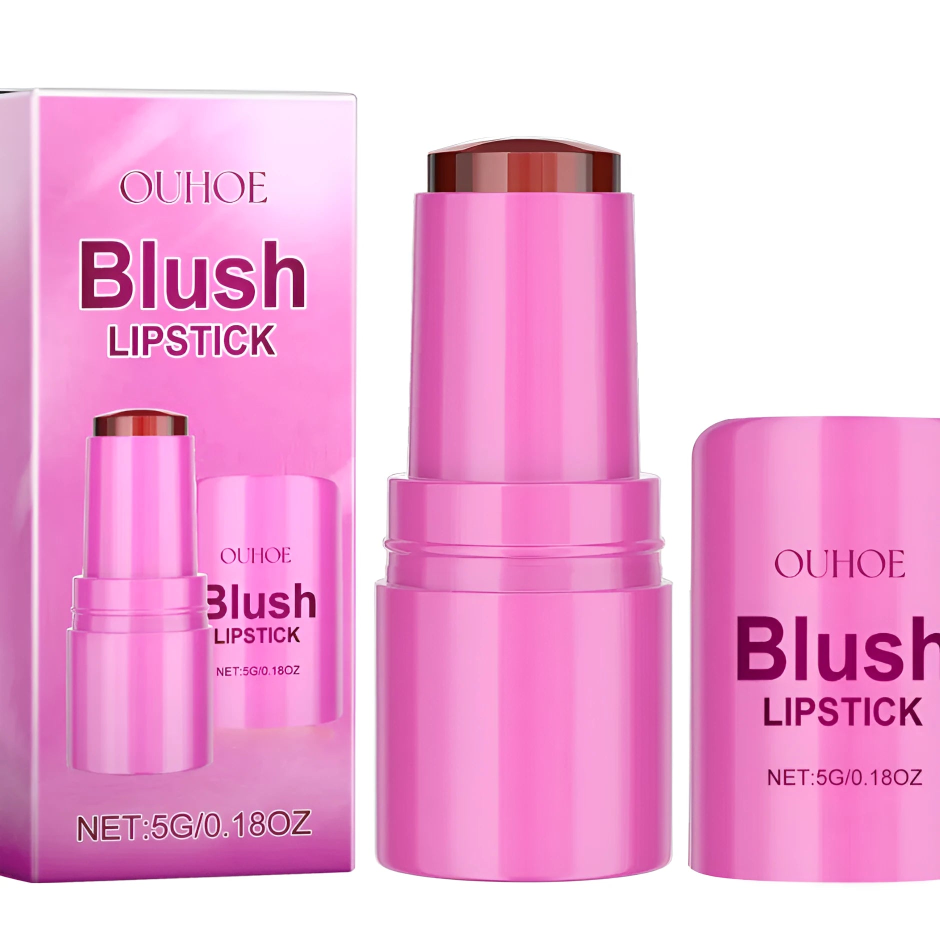 Berry blush lipstick in compact PE tube with natural extracts for moisturising colour