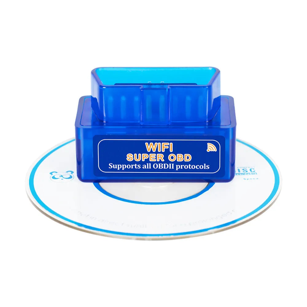 Blue mini WiFi ELM327 OBD2 car detector diagnostic scanner adapter for iPhone and iPad