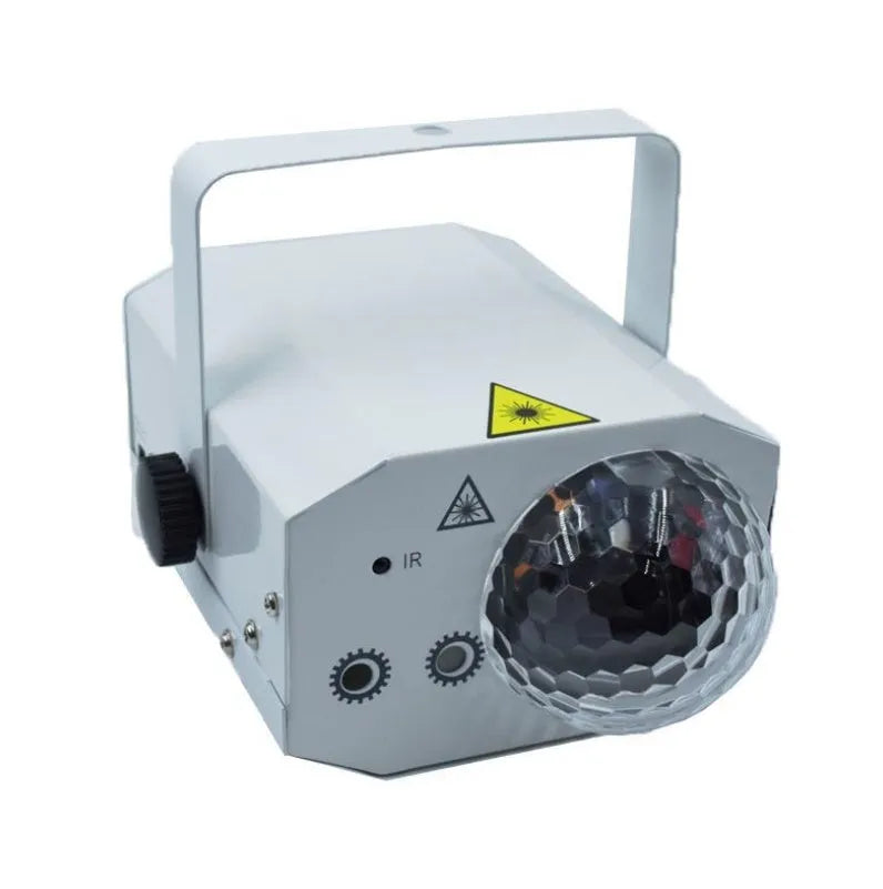 Black or white LED laser magic fan stage lighting equipment with dual laser beams and RGB LEDs