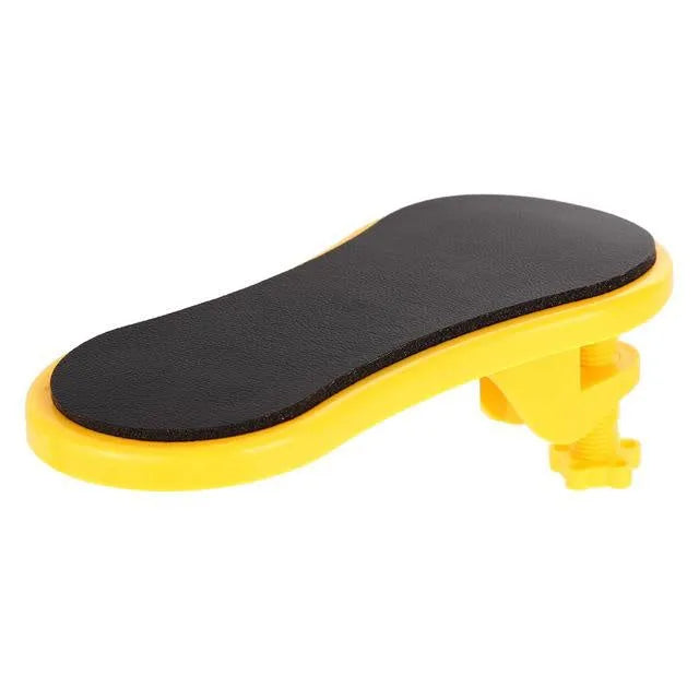Computer hand bracket mouse wrist pad in red surface leather, 30.5 x 15.5 x 5 cm, with non-slip rubber base and desk bracket