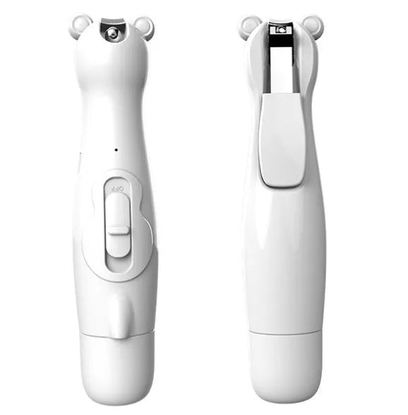 Electric baby nail clippers file trimmer with 6 grinding heads, white and green colour options, ABS shell