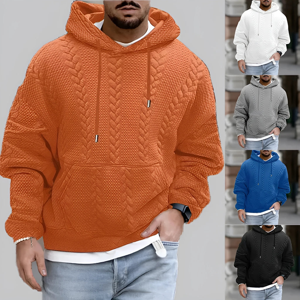 Men's plus size casual pullover jacket in polyester, available in multiple colours and sizes S to XXXL for everyday wear