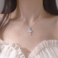 Copper star and crescent moon pendant necklace with tassel, diamond treatment finish, blue or white, on adjustable 31-40cm cross chain