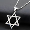 Silver six-pointed star necklace pendant, about 1.5 mm thick, supplied without a distribution chain