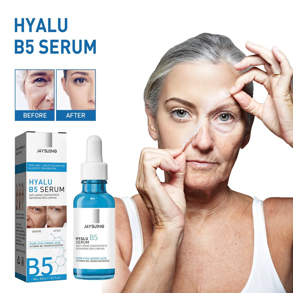 Anti-wrinkle firming hydrating facial essence 30ml bottle with B5 formula for lifting and brightening skin