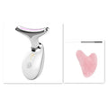 Black silver EMS thermal neck massager with LED lights for skin tightening and wrinkle reduction