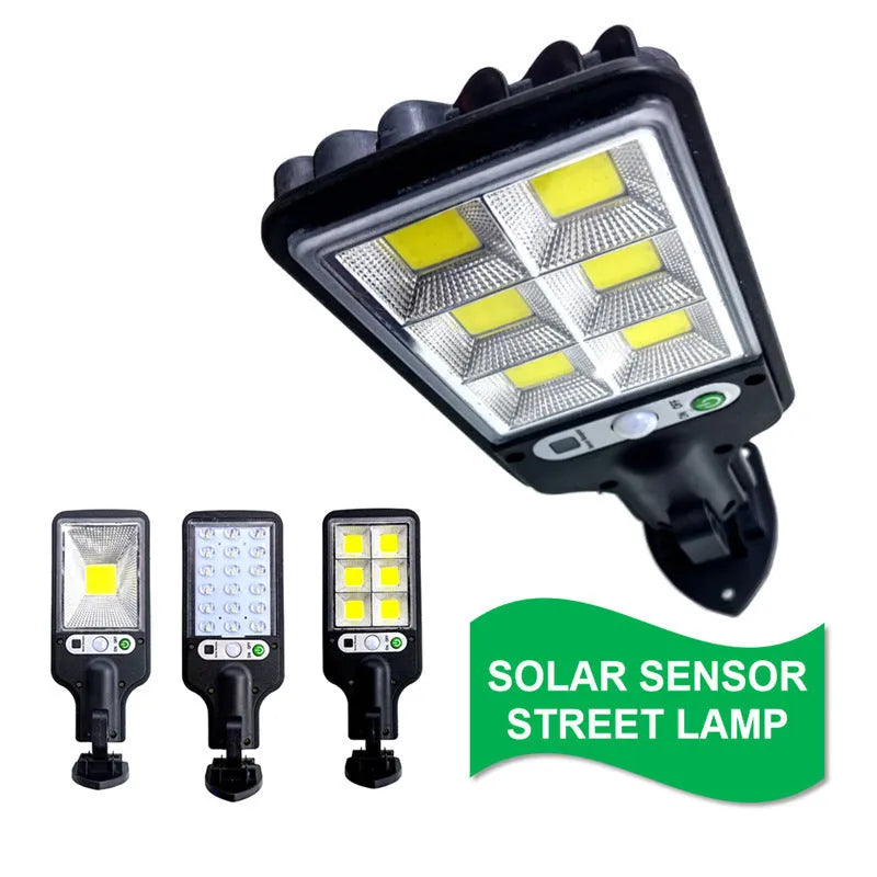 Outdoor solar LED wall lamp with 5.5V 2.5W solar panel, 227x84x40mm, white housing, mounted on a brick wall