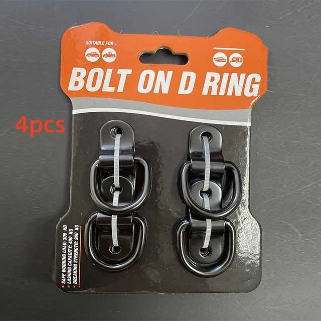 Galvanised pull ring floor hook for truck cargo securing in black finish