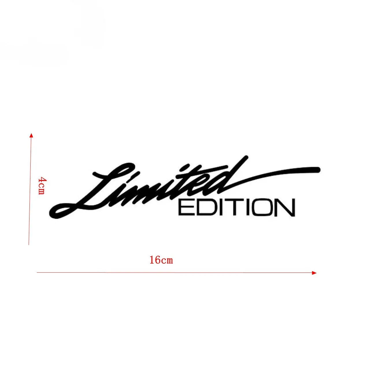 Limited edition laser reflective car sticker with black text design on PET material
