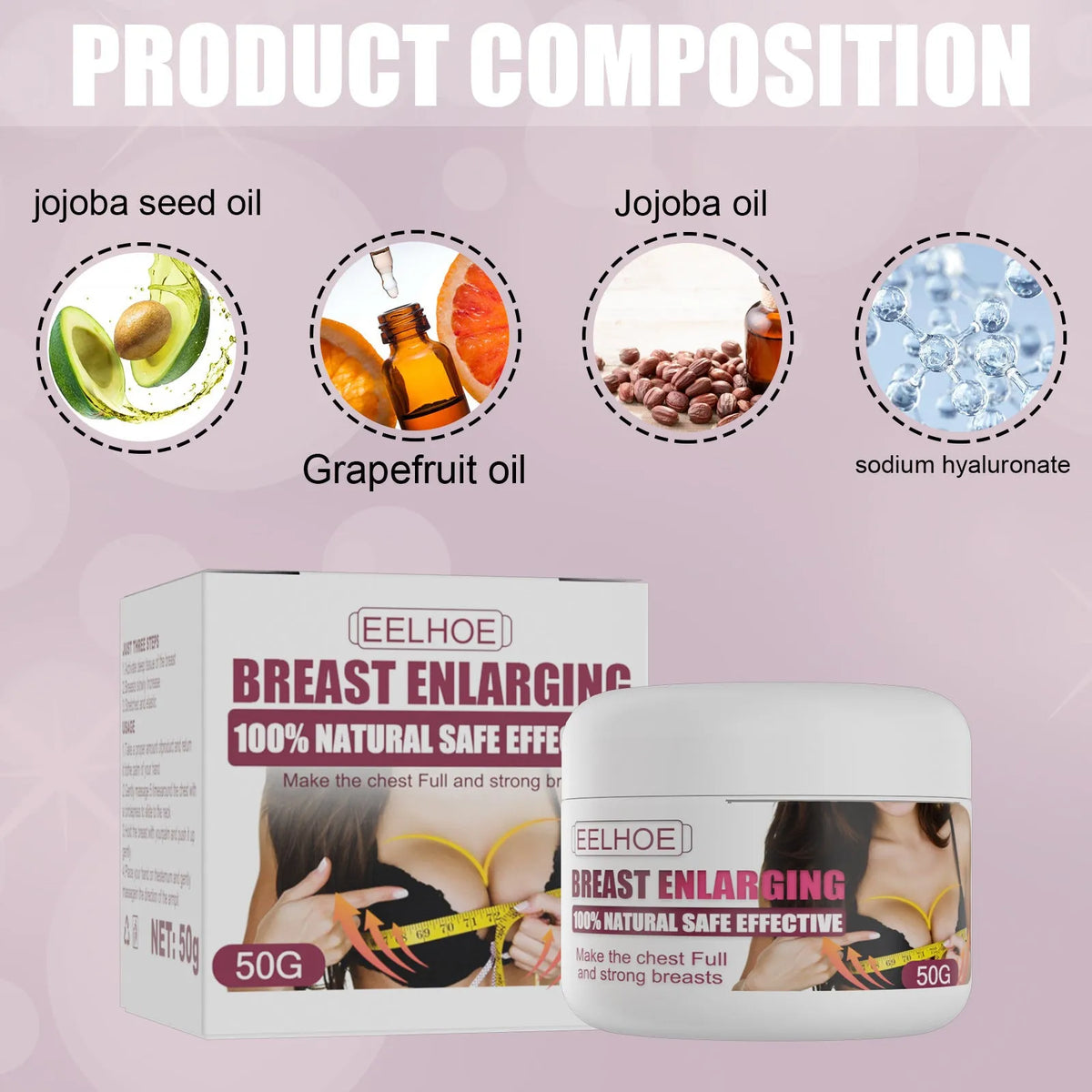 50g white breast firming cream for lifting tightening and plumping chest care, 5x4.2cm