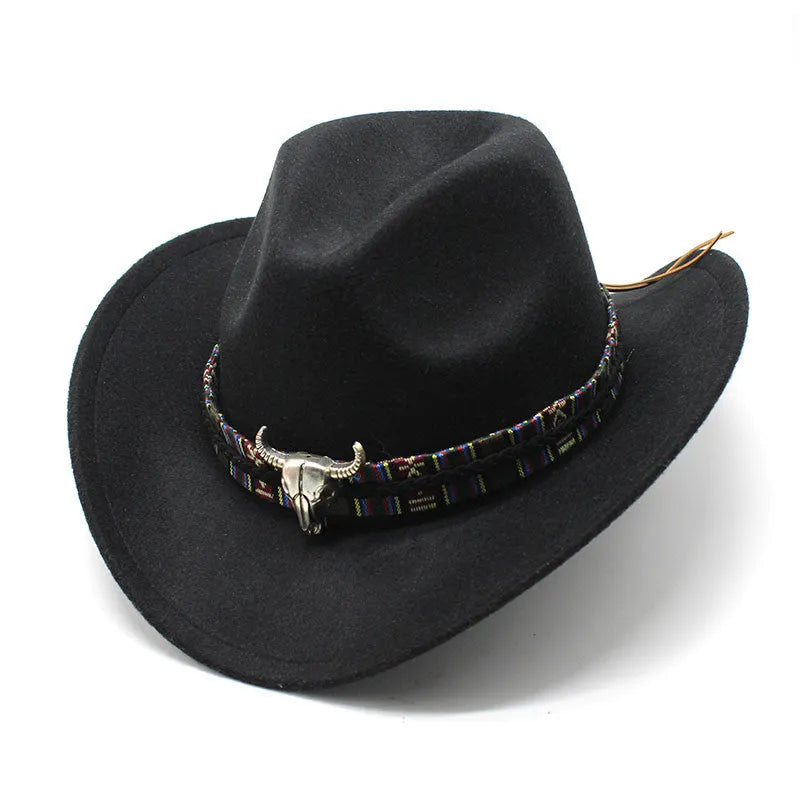 Western cowboy hat with a tall bell crown in a choice of colours on a wooden background