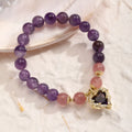 Women's retro crystal string beads bracelet with peace buckle closure in Asterism Juyun colour