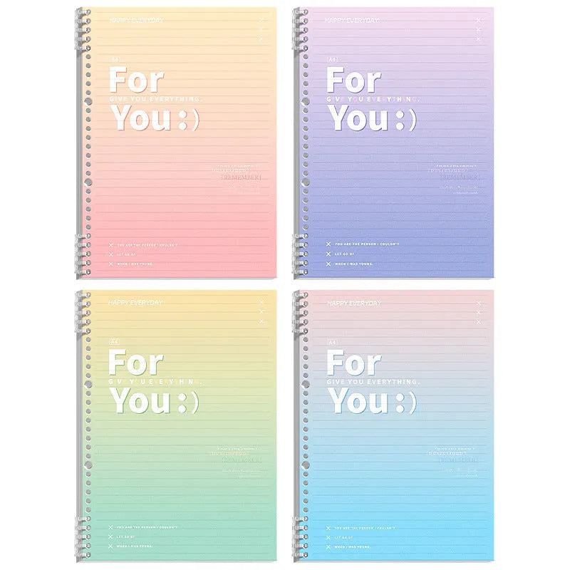 Removable coil gradient notebook in A4 and B5 sizes with PP cover and wood-free paper