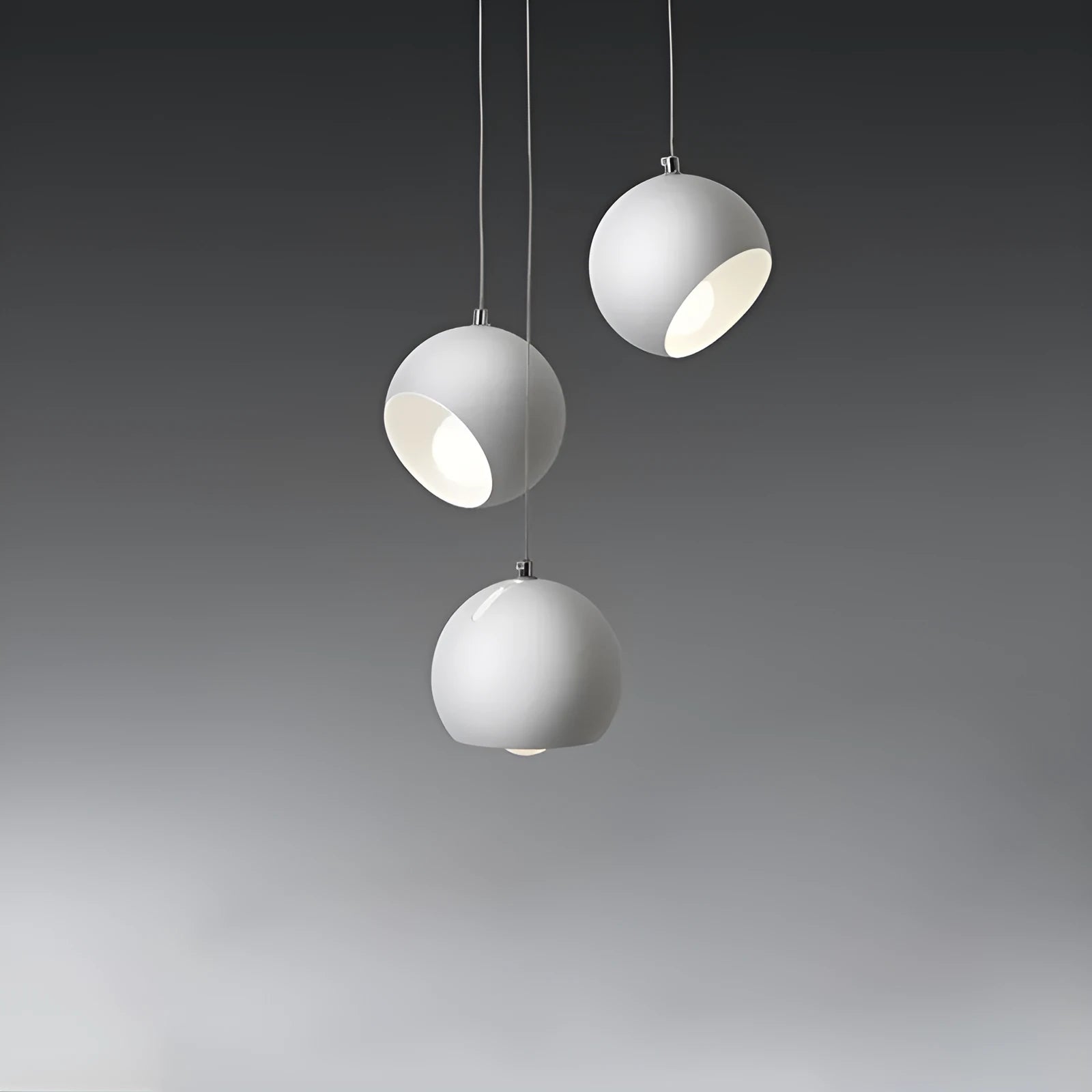 Nordic style ball chandelier table lamp in Moon White or Obsidian Black colour, available in single or three head design.