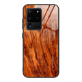 Wood grain tempered glass phone case back cover for Samsung Galaxy models with six colour options
