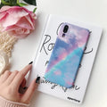 Huawei mobile phone case back cover PC material water sticker design blue purple Mate20 P20 P30