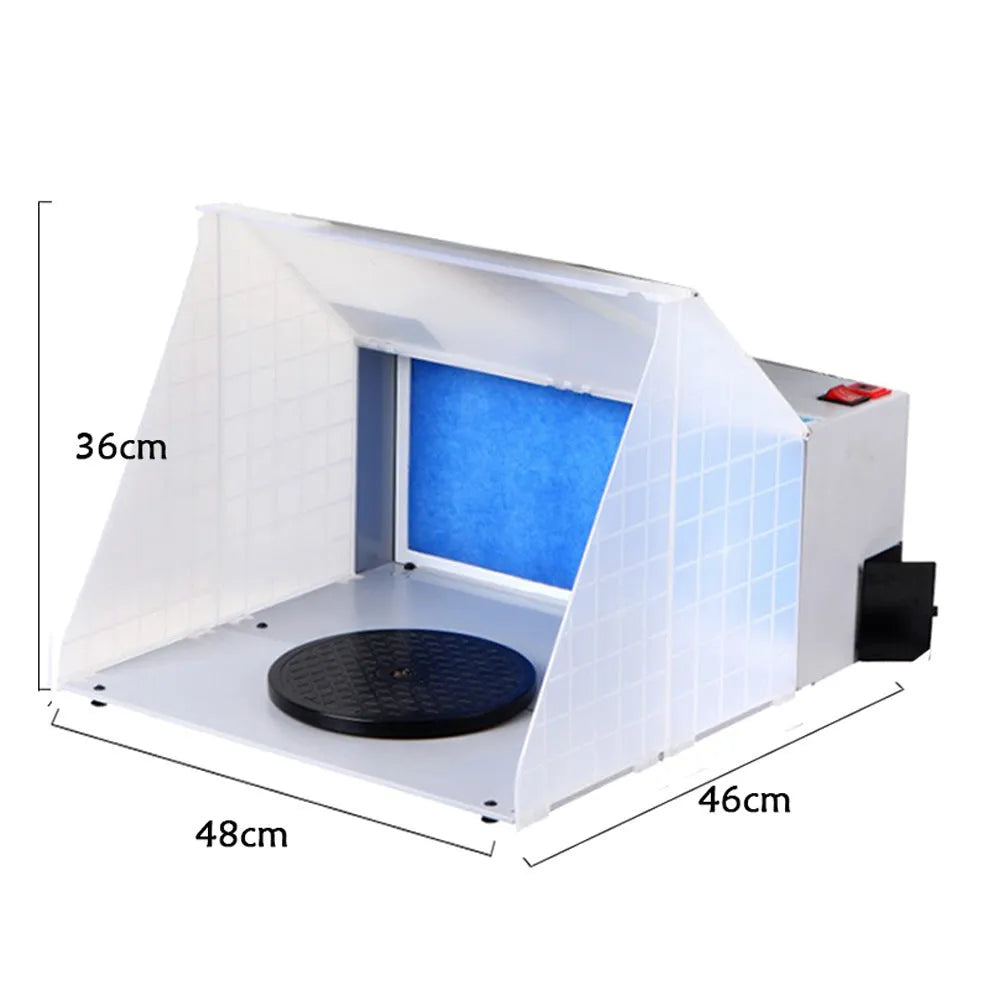 Model color exhaust fan paint seal mist absorber spray box workbench 420x150x250mm 25W