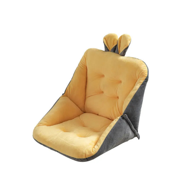 Plush office chair seat cushion with four holes, available in 40x40cm, 45x45cm and 50x50cm and seven solid colours