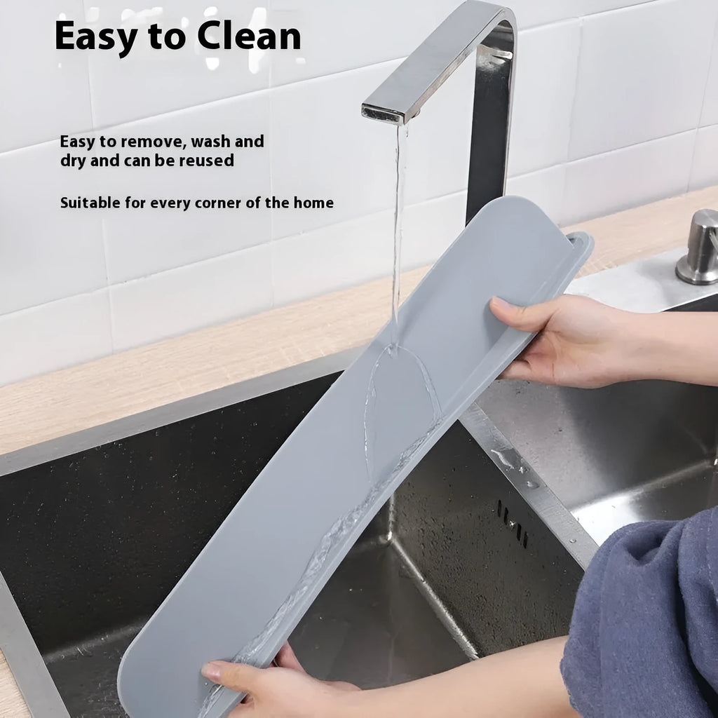 Silicone kitchen sink water blocking plate divider in grey, blue or black