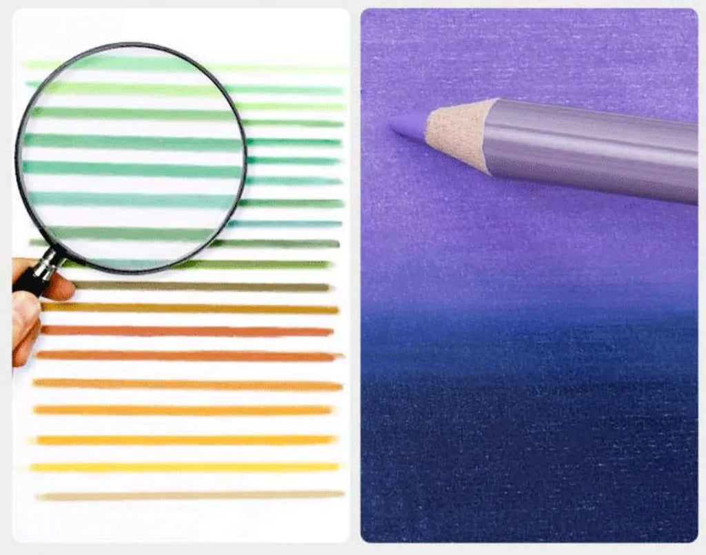 Boxed set of 72 soft core coloured pencils for art students, with basswood penholders.