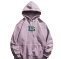 Men's fashion city pullover hoodie in pink with relaxed fit, available in sizes M, L, XL