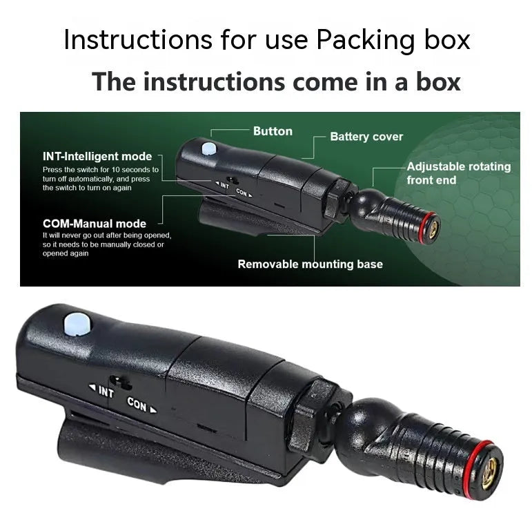 Golf putter with attached laser aiming sight and storage case