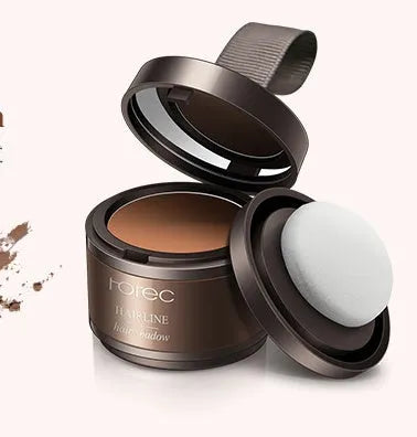 Hairline repairing shadow powder in Light yellow and Dark brown shades, 3g net content, for uneven hairline edges.