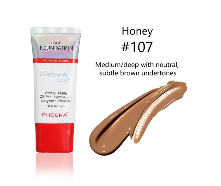 Matte silky liquid foundation tube in shade 101 Porcelain