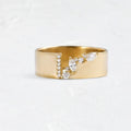 Women's gold-coloured fashion ring with zircon stone, shown in UK sizes 6 to 10