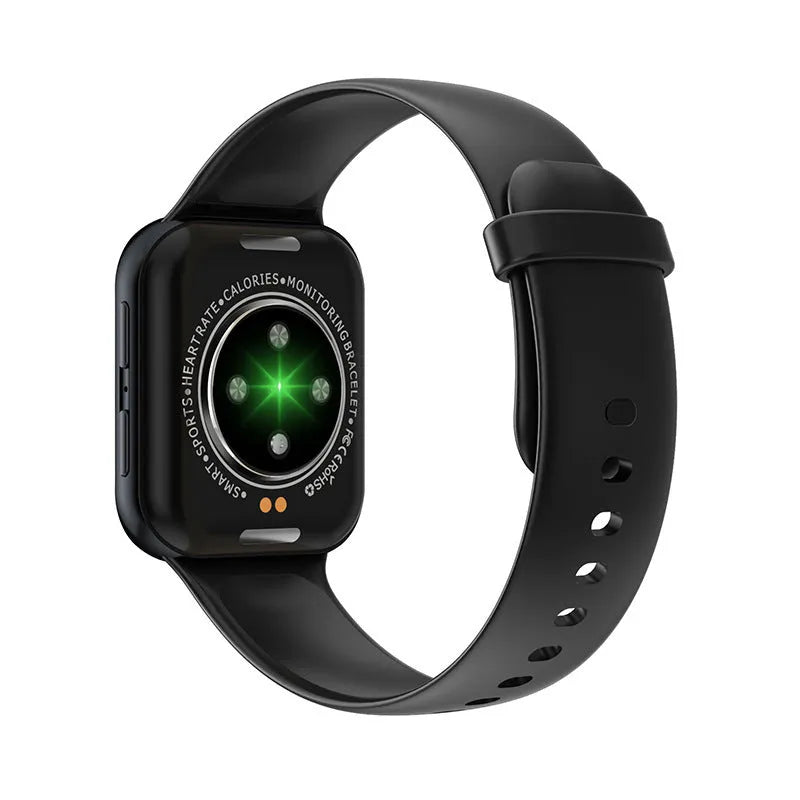 ck68 body temperature Bluetooth smart watch with 1.54-inch screen, aluminium alloy shell and silicone strap, black colour
