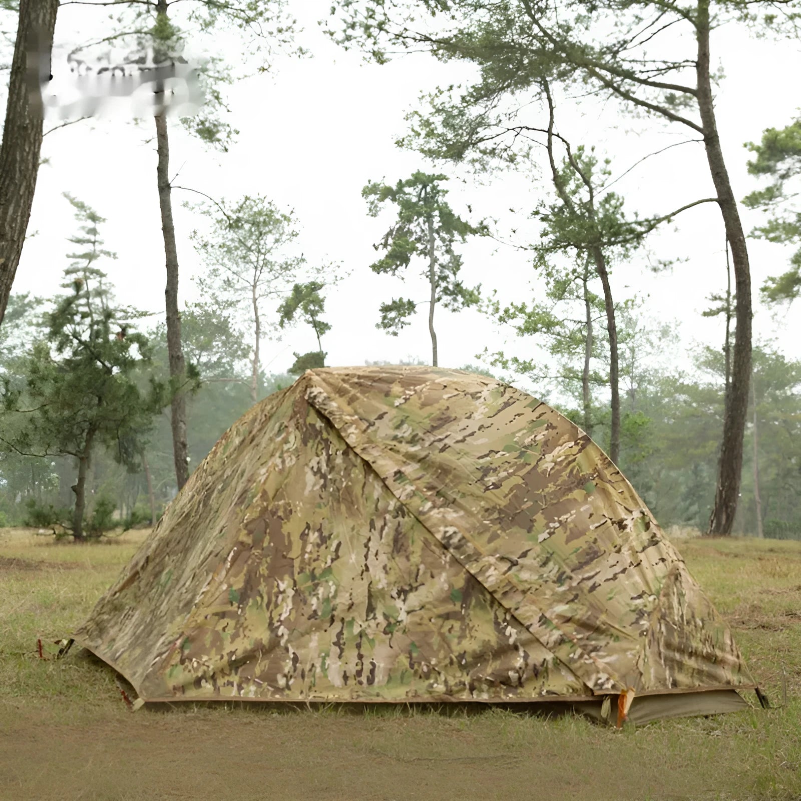 Single person military hiking tent in camouflage colour for four-season outdoor camping