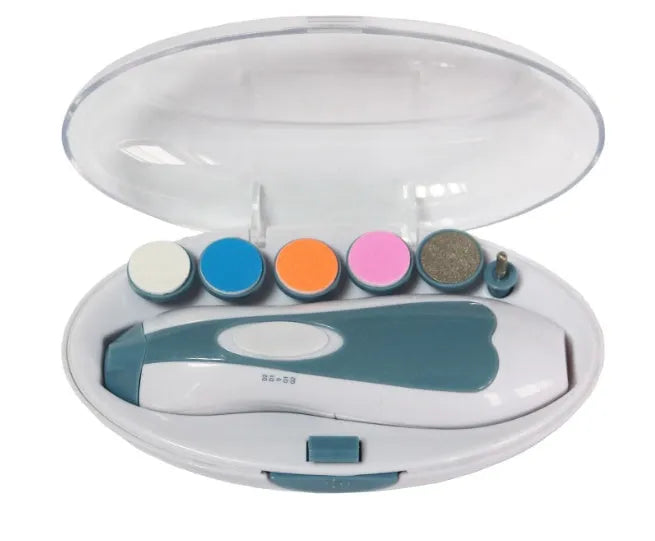 Ultra-quiet baby nail polisher manicure kit with LED light in pink colour
