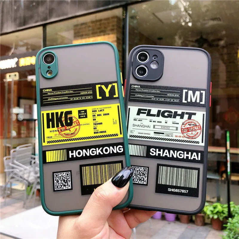 Boarding pass silicone phone case in Japanese Korean style skin feel finish army green colour for iPhone