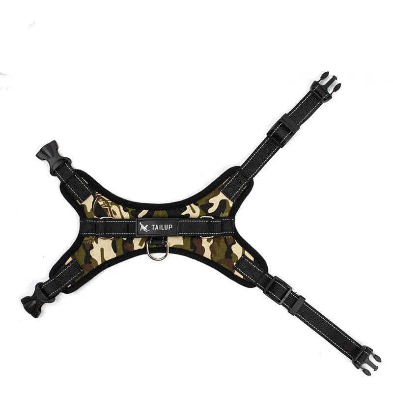 Pet saddle chest strap dog vest in Oxford cloth mesh canvas, camouflage and eight colours, sizes XS to XXL