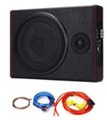 High-power 12V 8-inch car audio ultra-thin subwoofer with wooden enclosure and PU leather exterior