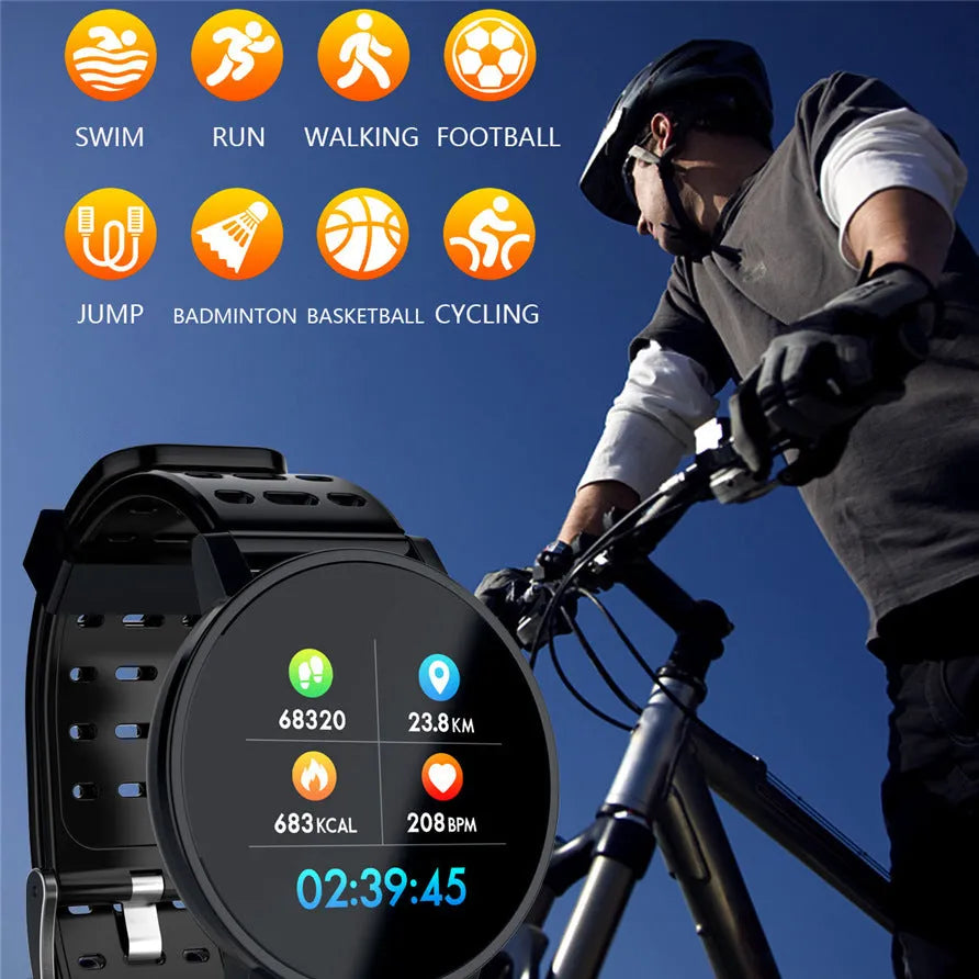 T3 Smart Watch on wrist showing 1.3 inch IPS colour display with heart rate monitoring, soft silicone strap