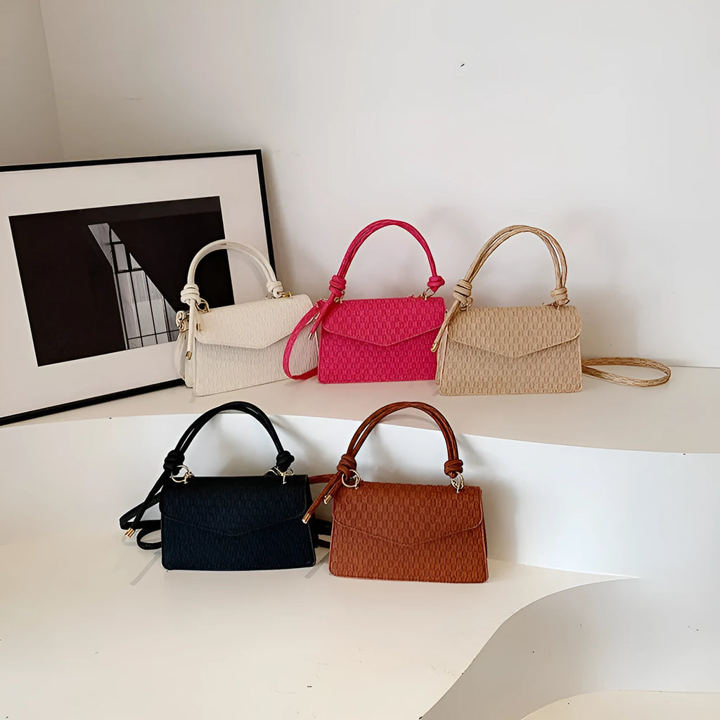 Women's one shoulder PU handbag, horizontal square shape, available in five colours