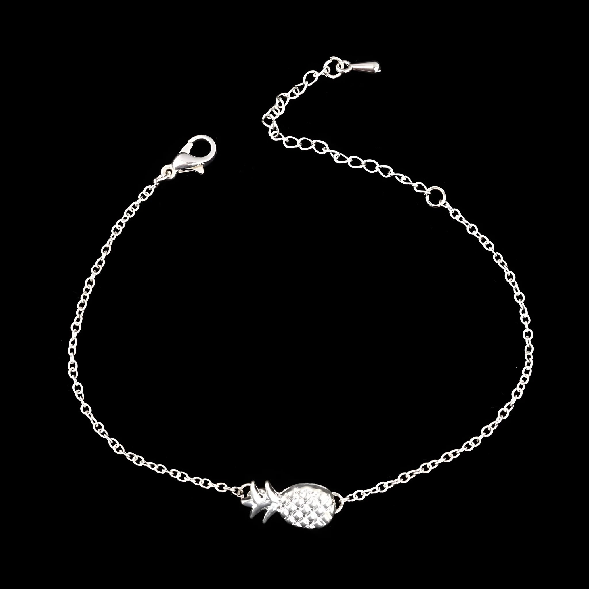 Gold and silver alloy women's bracelet with a simple pineapple charm design.