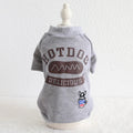 Grey and yellow cotton dog coat size XS for small dogs on white background