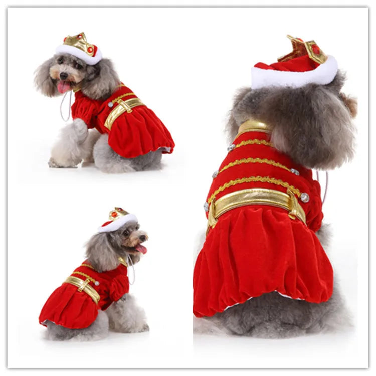 Christmas pet skirt in polyester, available in red, blue, yellow, black, green, silver and other colours, sizes S to XL.