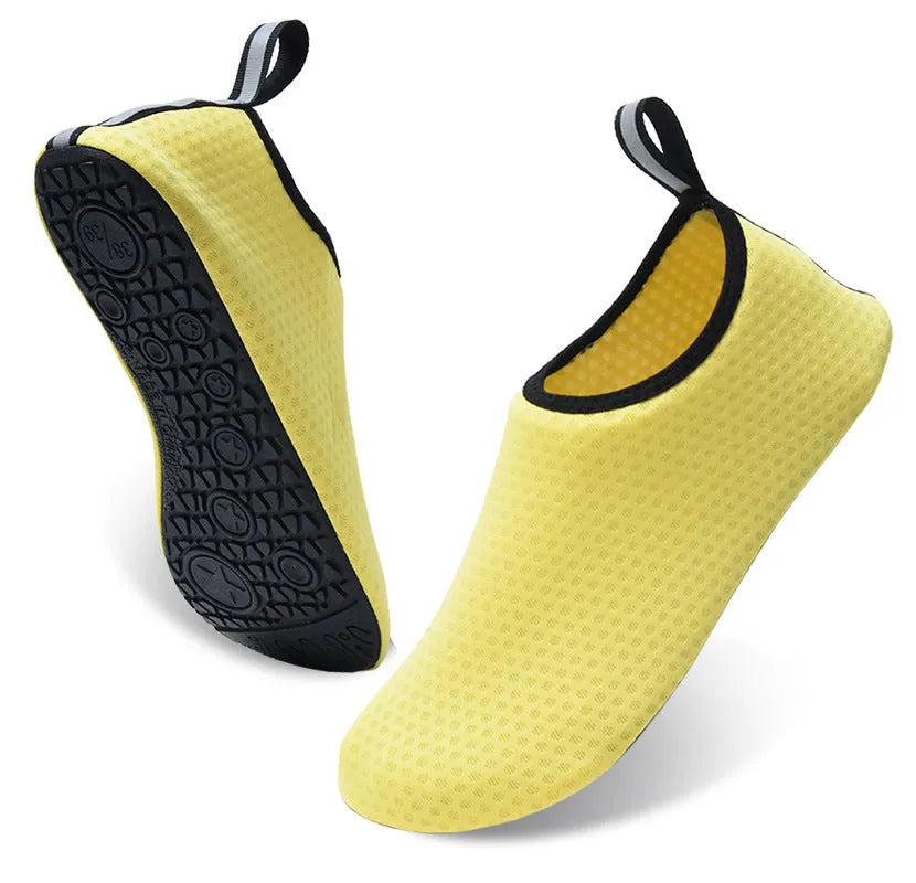Non-slip beach shoes with mesh upper and TPR sole in multiple colour options