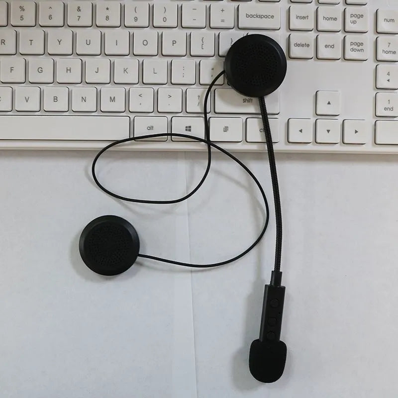 Black motorcycle helmet Bluetooth headset with large volume stereo and waterproof design on helmet interior