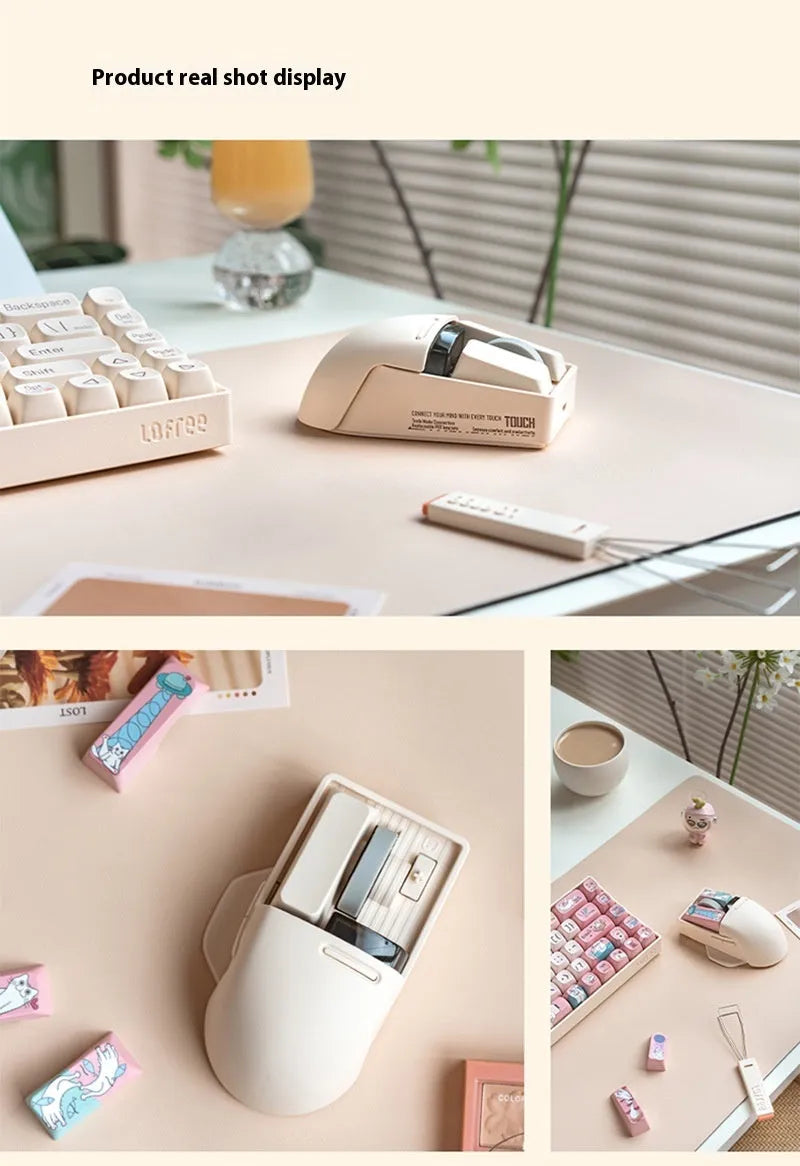 Xiaoqiao Tofu coloured ergonomic wireless mouse with seven buttons and a scroll wheel.