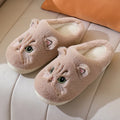 Cotton couple Kitty cartoon velvet warm slippers with non-slip TPR sole in pink