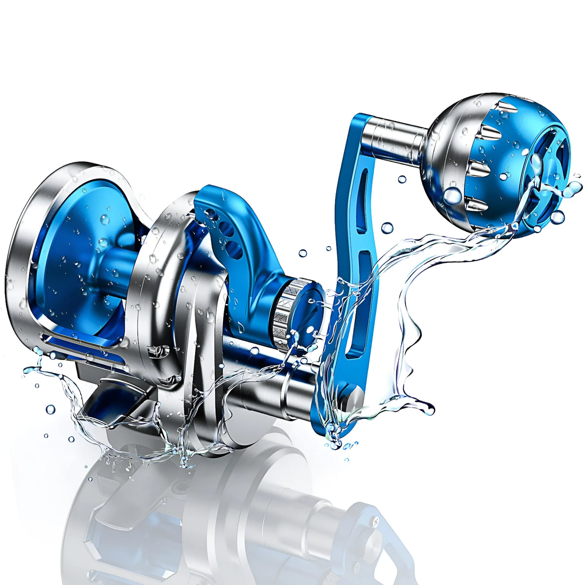All-metal drum sea fishing casting reel with ball handle, TC300 or TC500, left or right hand