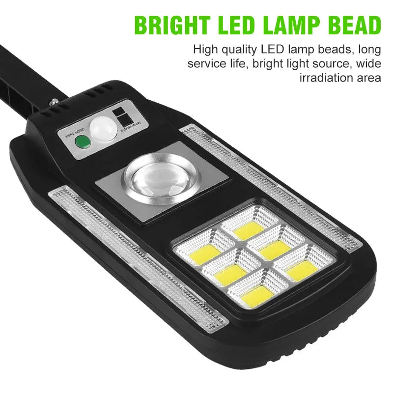 Outdoor solar street light with colourful warning, 20W COB, IP65, European style for garden use
