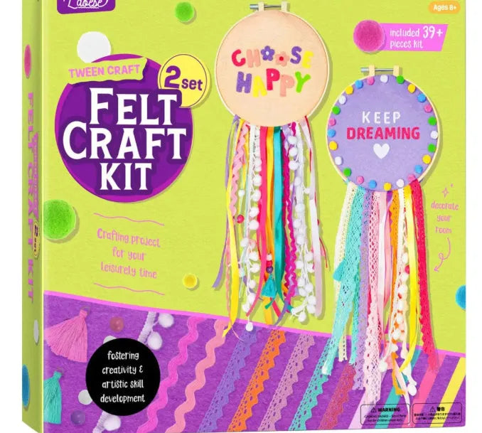 DIY children's educational craft kit with Animal Pom-Pom Set, Glow-in-the-Dark Fluid Stone Set, Surprise Ball Set, Unicorn Rainbow Set, and Wall Hanging Decoration Set