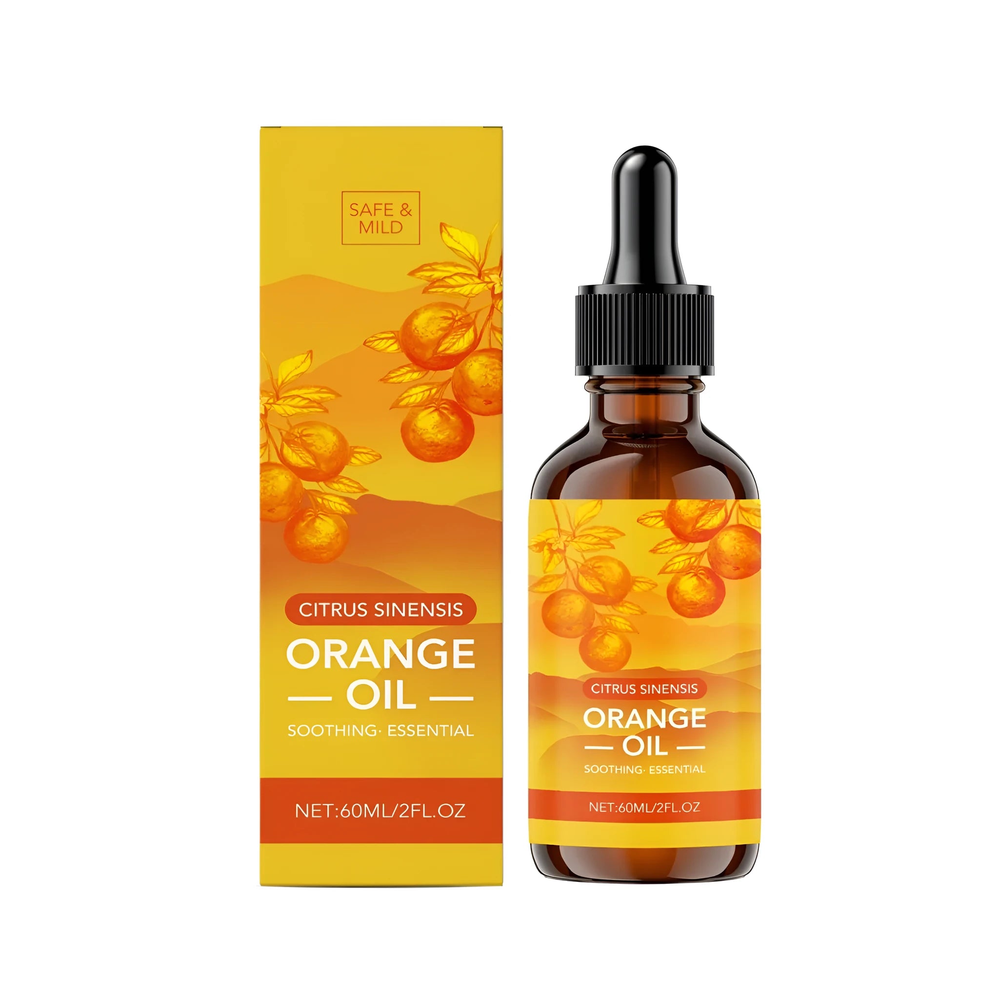 60ml aromatic soothing oil bottle with orange oil and vitamin E for calming dry skin
