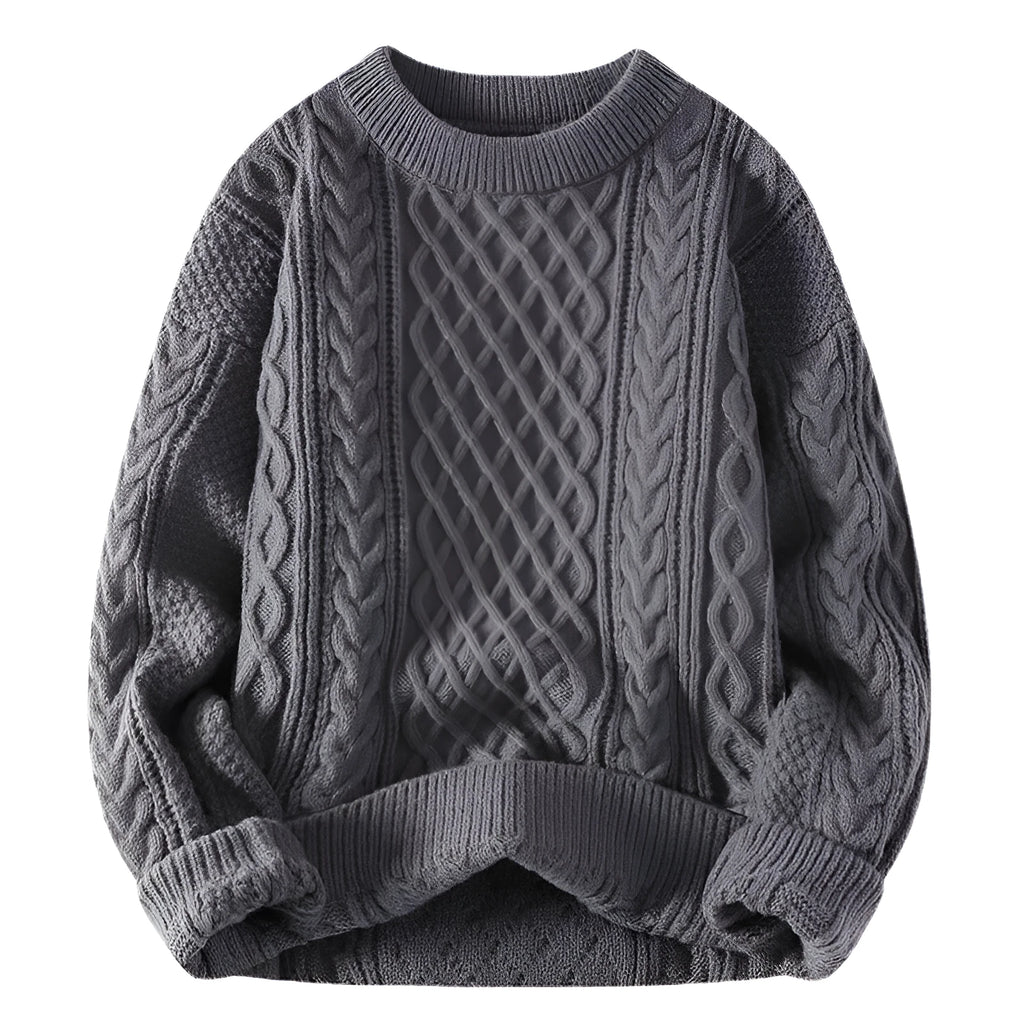 Men's casual knitwear pullover in khaki from Vinylon, available in sizes M to 3XL